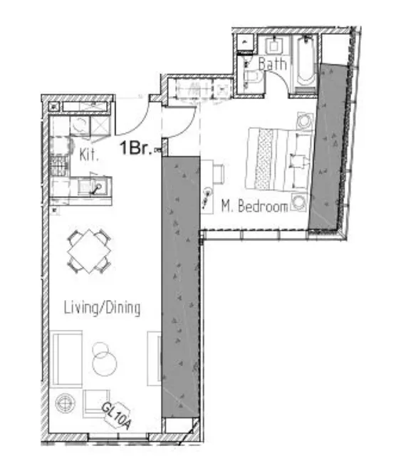 1 bedroom Apartments floor plan at Aykon City Tower