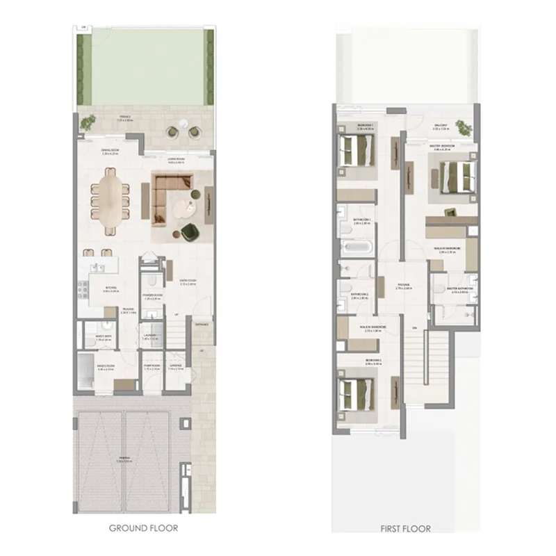 3 bedroom Townhouse floor plan at Alva The Valley
