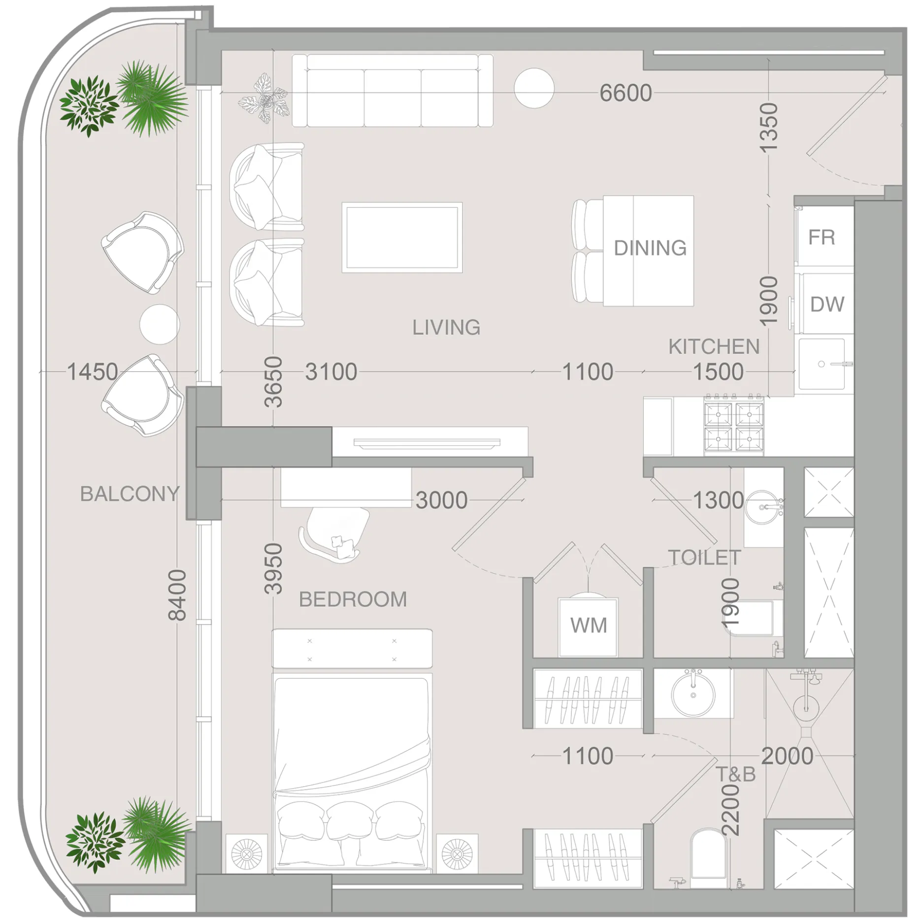 1 bedroom Apartments floor plan at ALTA V1EW