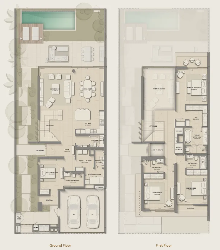 4 bedroom Villa floor plan at Bay Estate