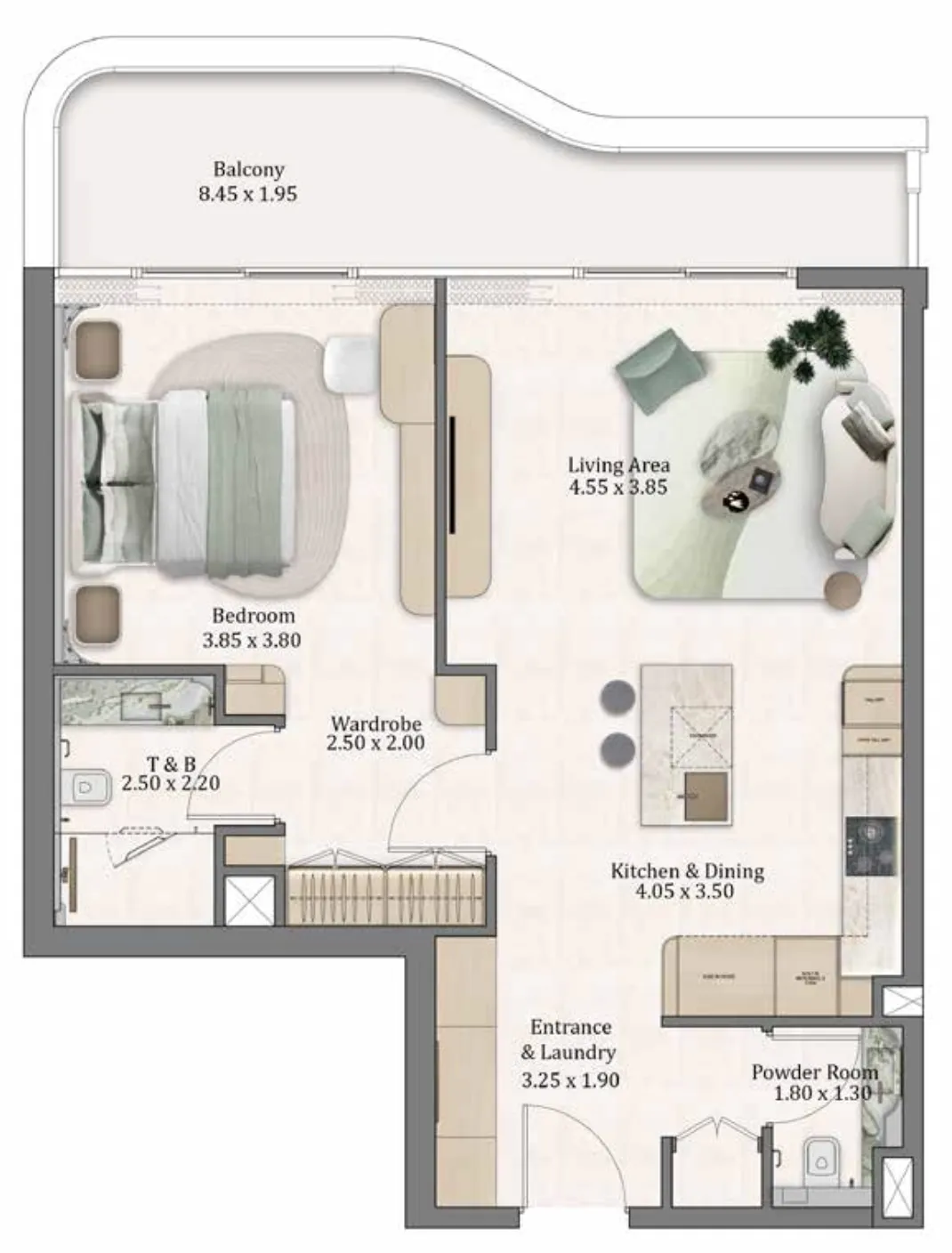 1 bedroom Apartments floor plan at Flow Residences