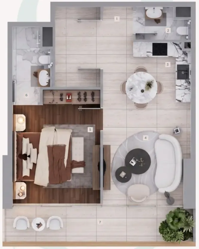 1.5 bedroom Apartments floor plan at Siana by Zoya