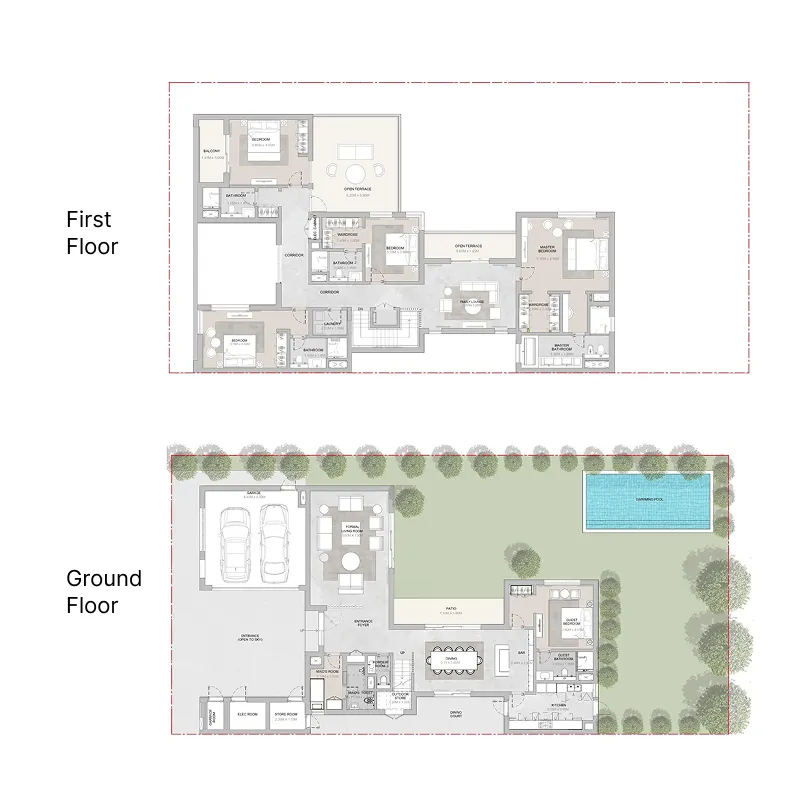 5 bedroom Villa floor plan at Elwood