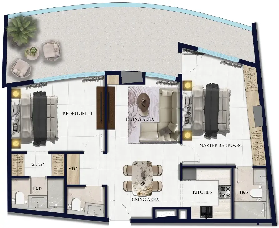 2 bedroom Apartments floor plan at Xenia Residence
