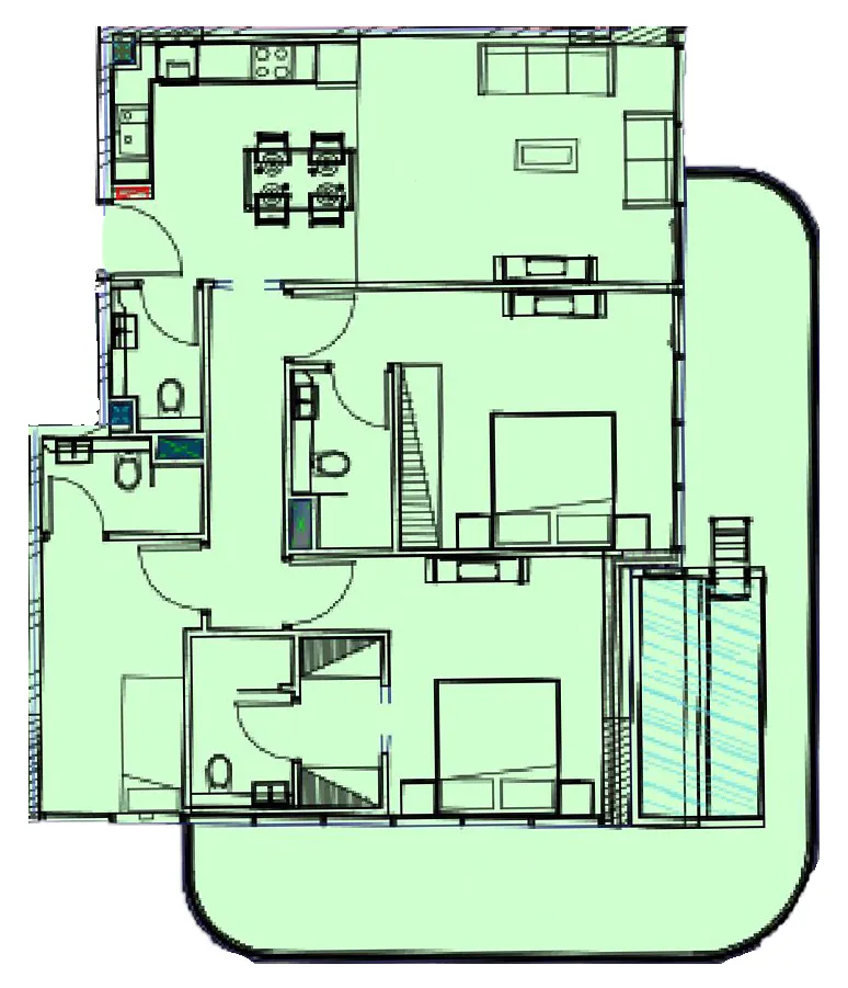 2 bedroom Apartments floor plan at Samana Ocean Bay