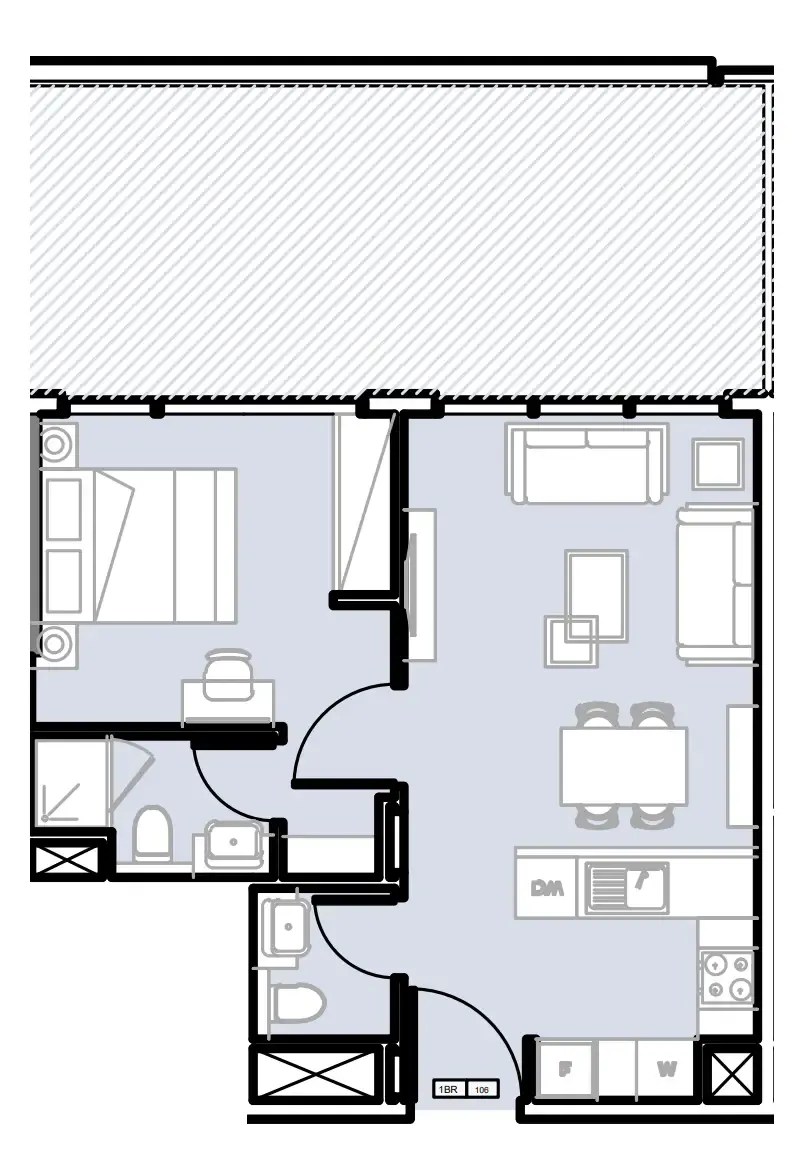1 bedroom Apartments floor plan at Verdana III