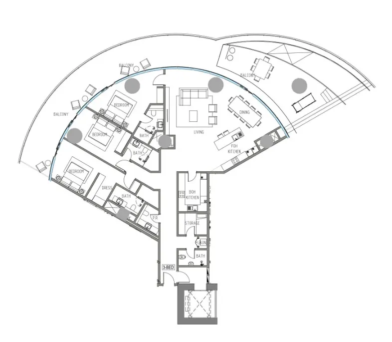 4 bedroom Apartments floor plan at Damac Casa