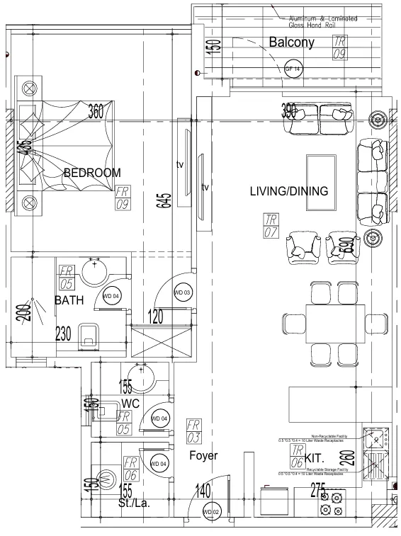 1 bedroom Apartments floor plan at Paradise View II