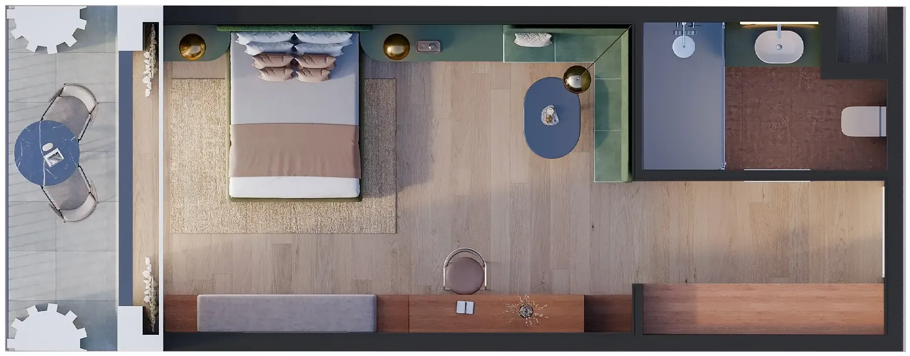 0 bedroom Apartments floor plan at Hygge Hotel