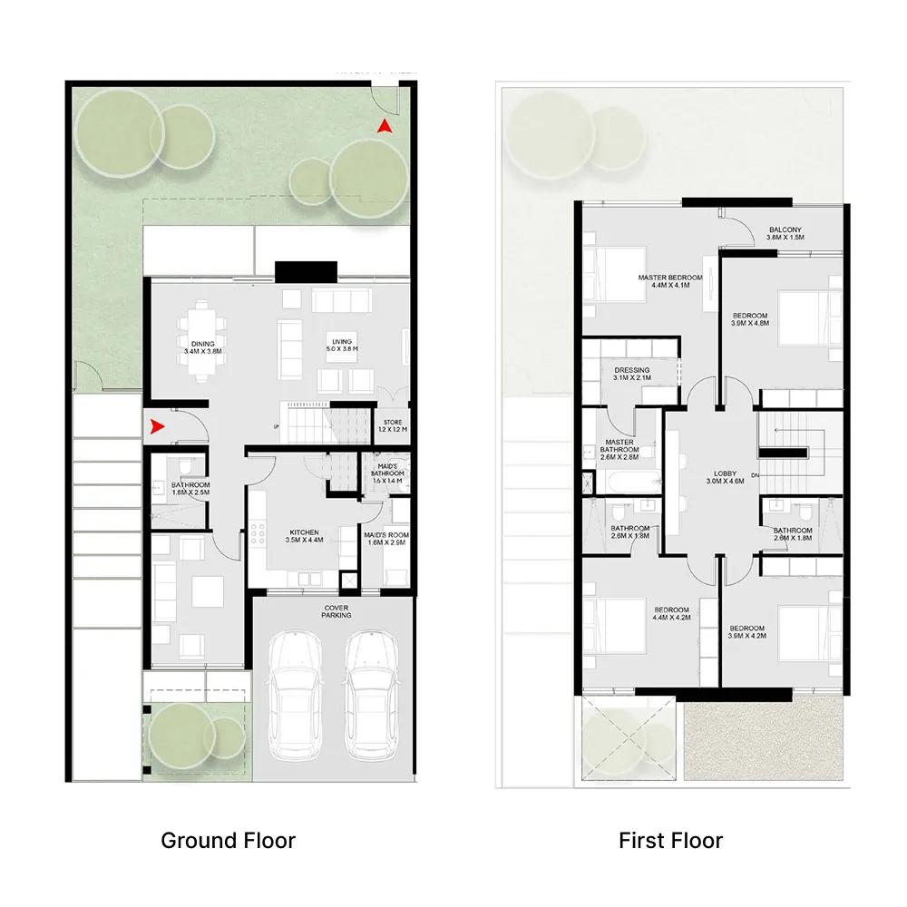 4 bedroom Townhouse floor plan at Masaar 3 Laura