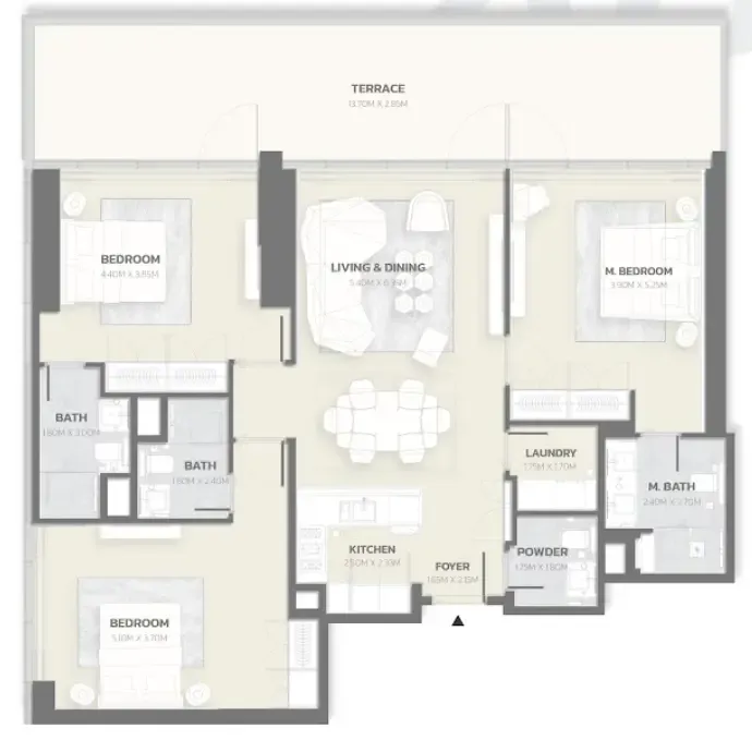 3 bedroom Apartments floor plan at Tonino Lamborghini Residences