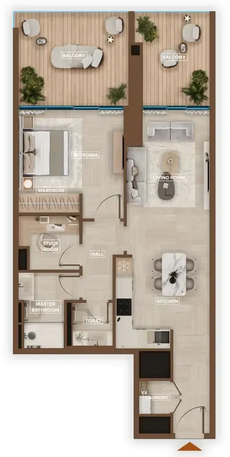 1 bedroom Apartments floor plan at Sky Hills Astra