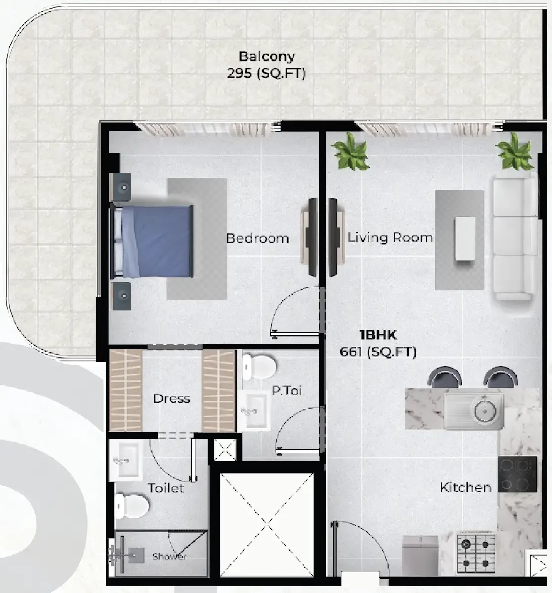 1 bedroom Apartments floor plan at Chapter 02 by Newbury