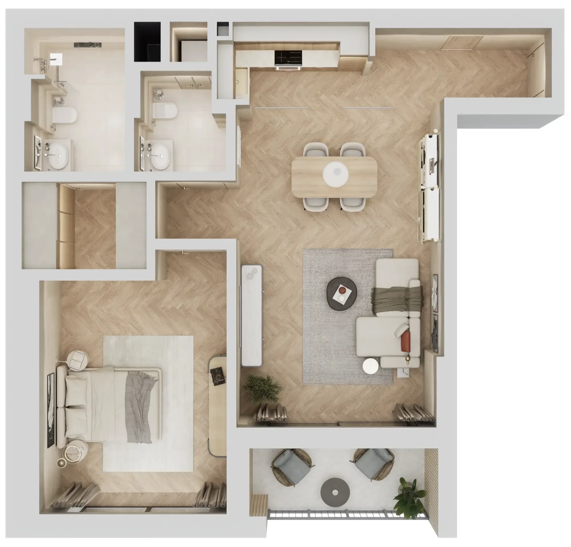 1 bedroom Apartments floor plan at Arisha Terraces