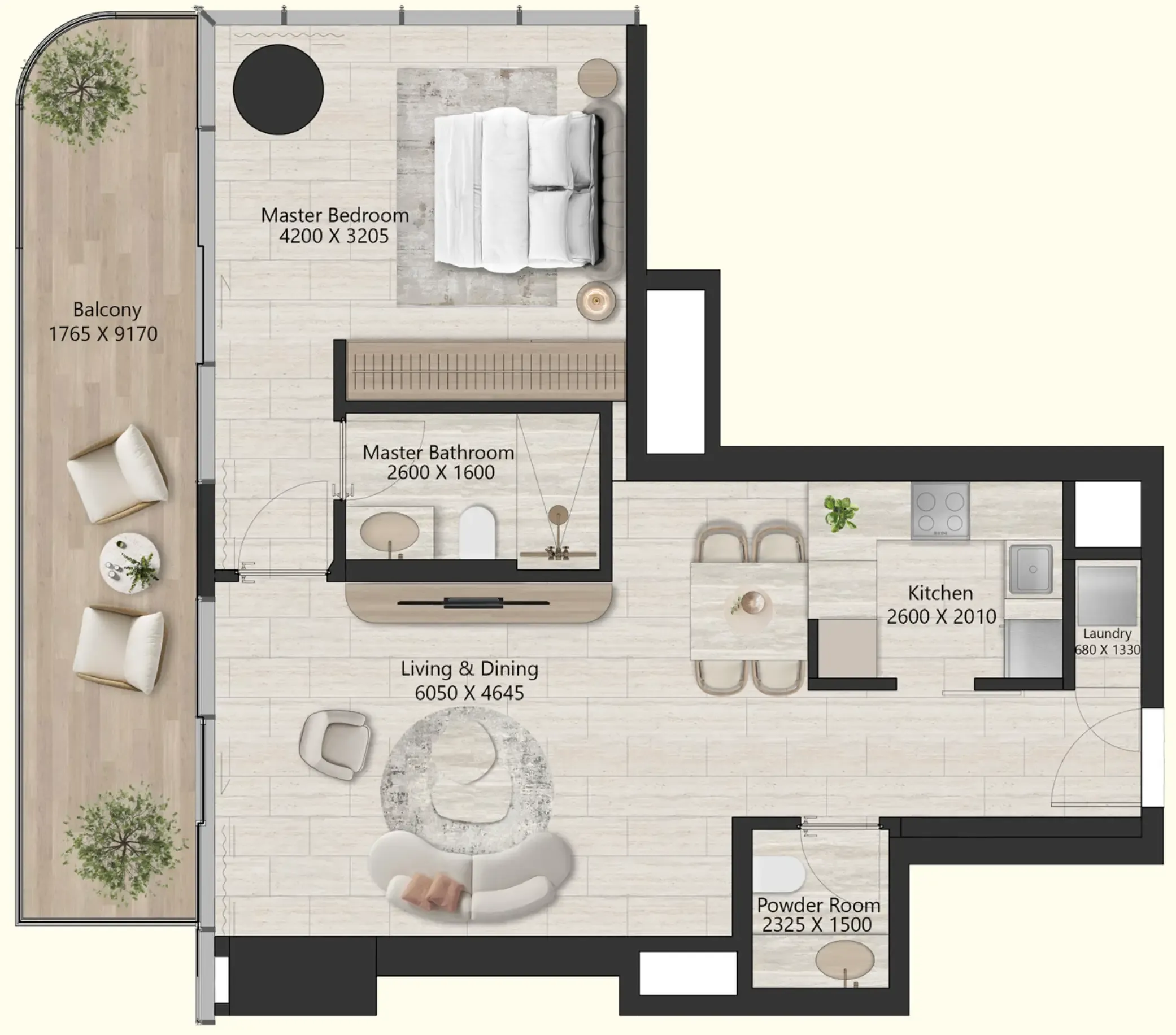 1 bedroom Apartments floor plan at Il Vento