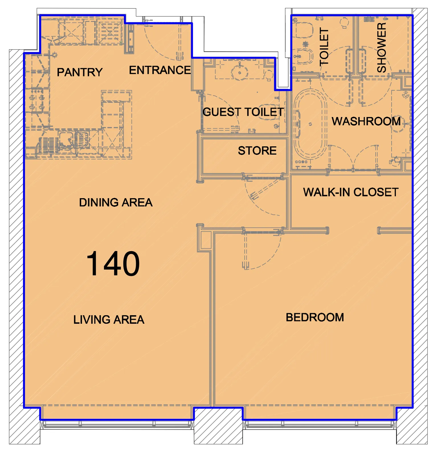 1 bedroom Apartments floor plan at Fairmont Marina Residences