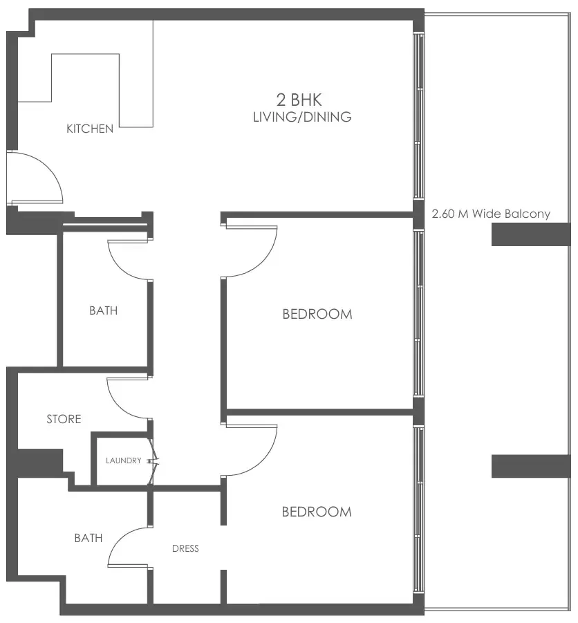 2 bedroom Apartments floor plan at Al Haseen Residences 5