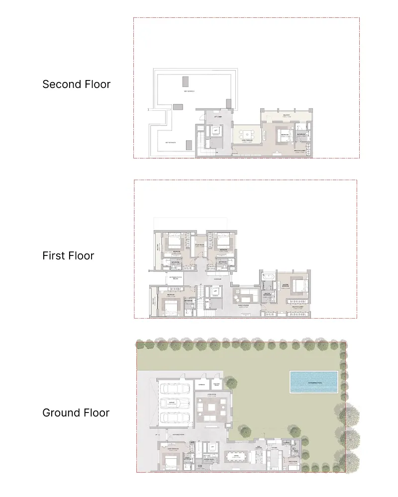 6 bedroom Villa floor plan at Elwood