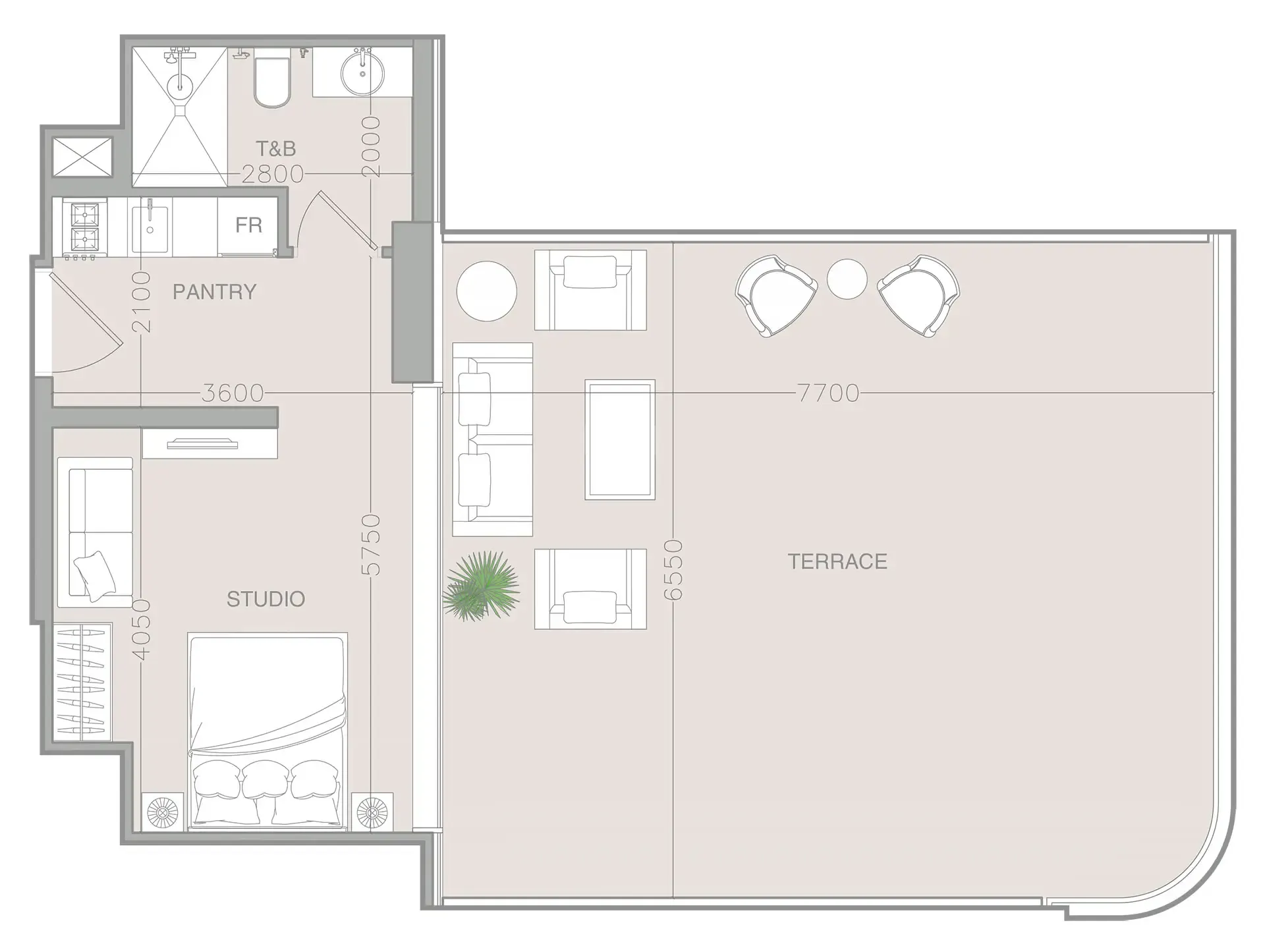 0 bedroom Apartments floor plan at ELAR1S Axis