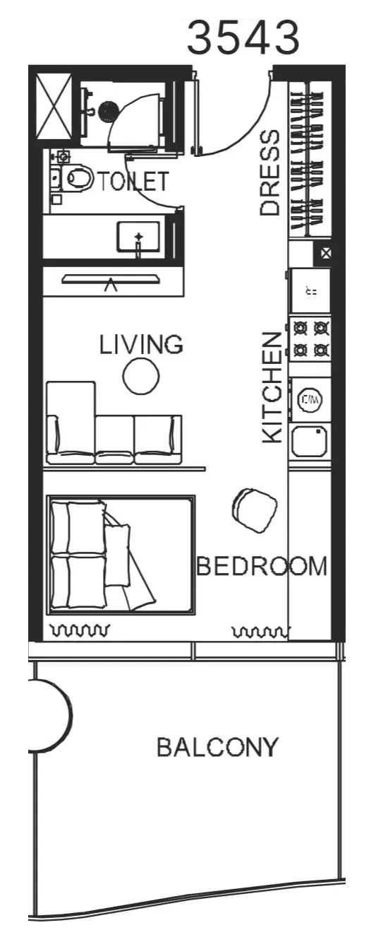 0 bedroom Apartments floor plan at The WOW Tower