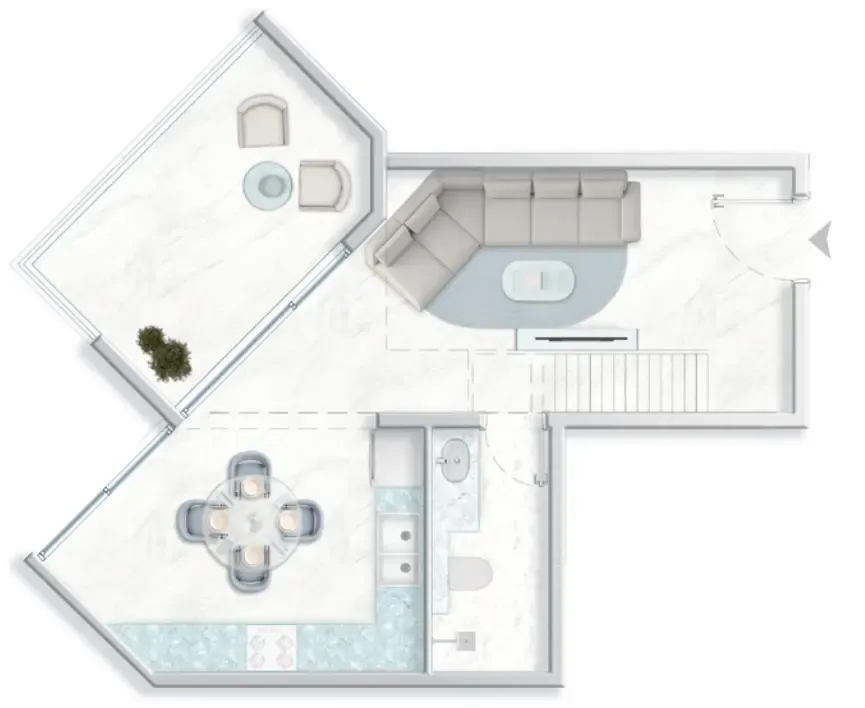 1 bedroom Apartments floor plan at Ice Beach