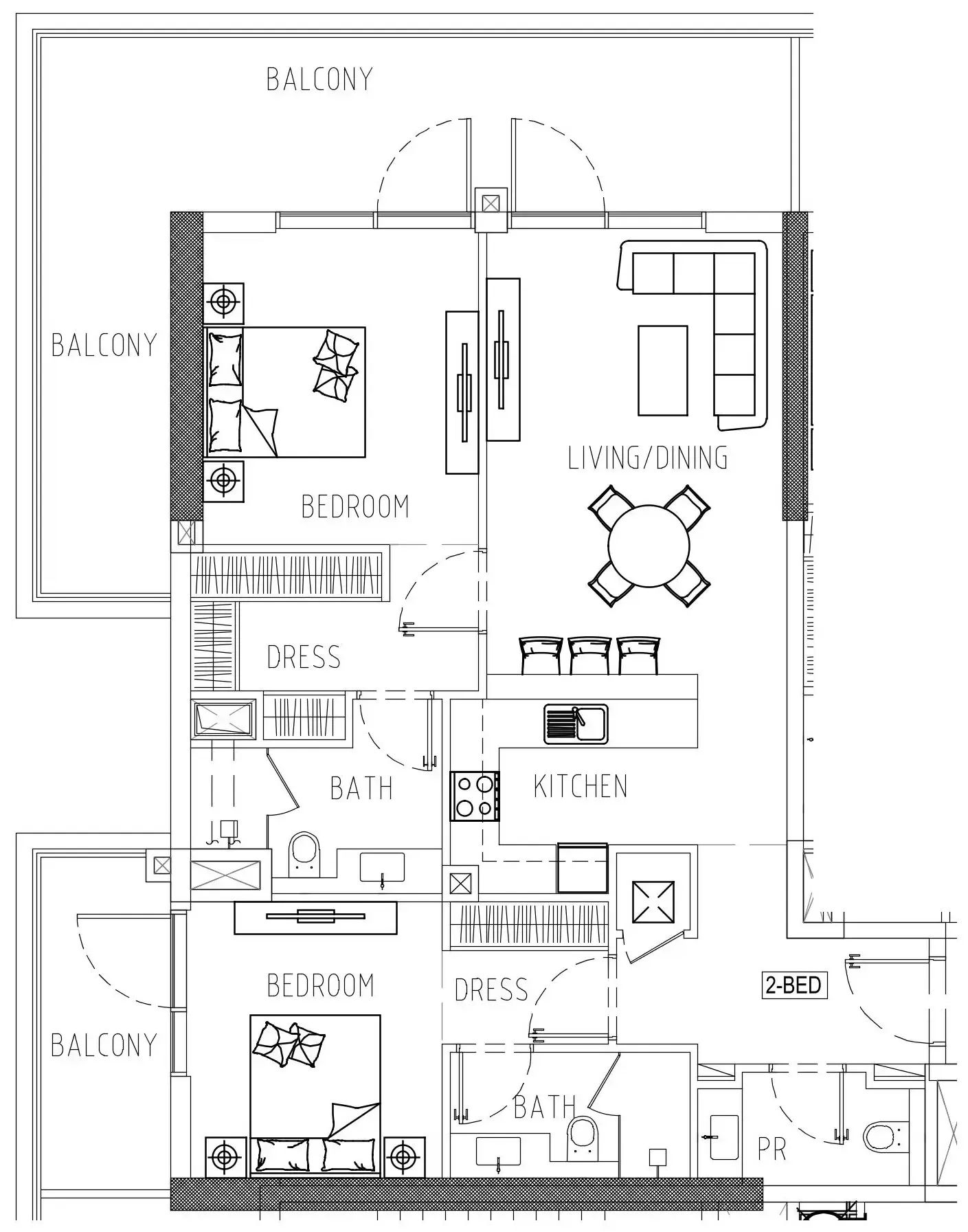 2 bedroom Apartments floor plan at Damac Riverside Views