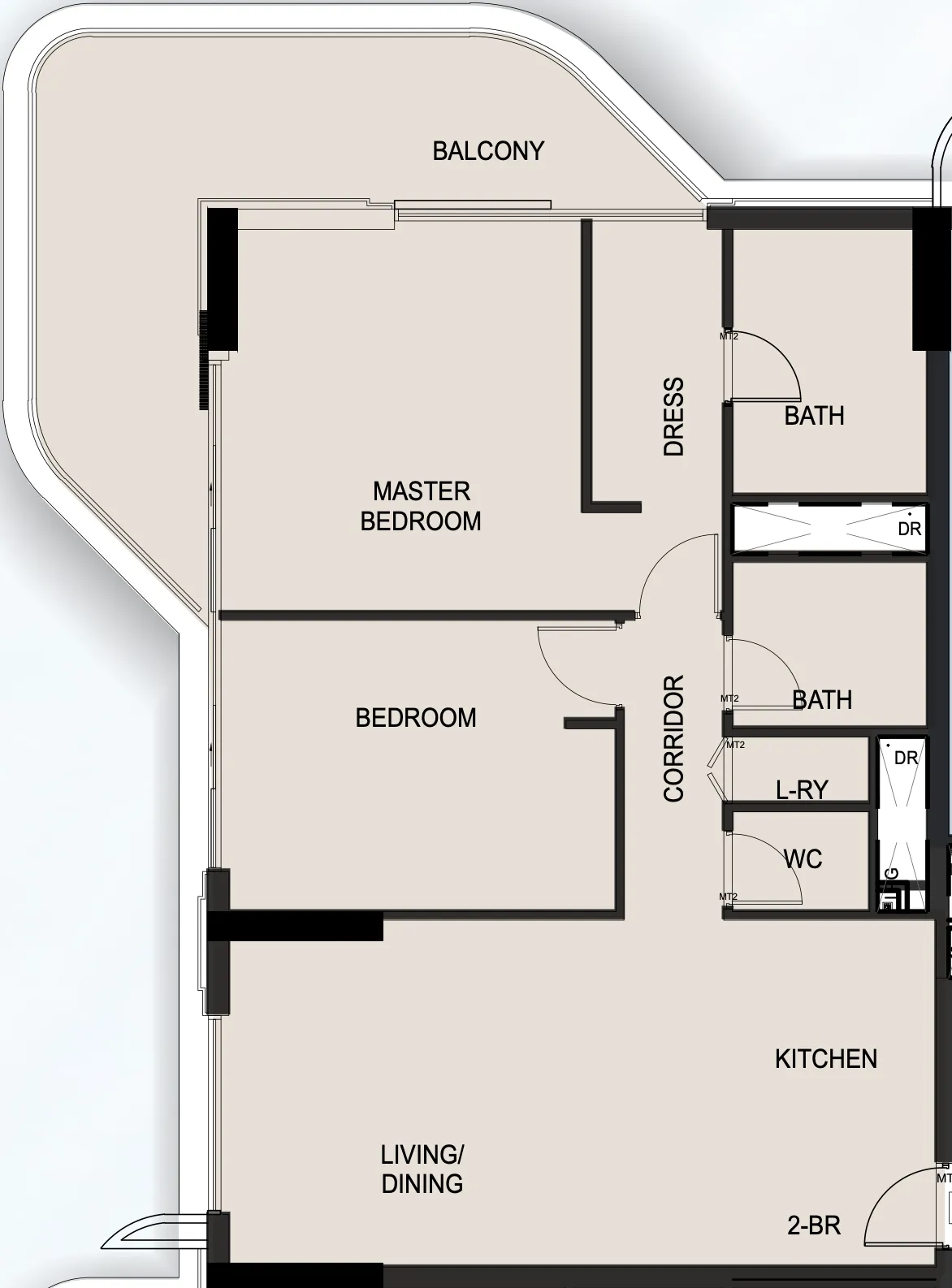 2 bedroom Apartments floor plan at Edgewater Residences 1, 2 and 3