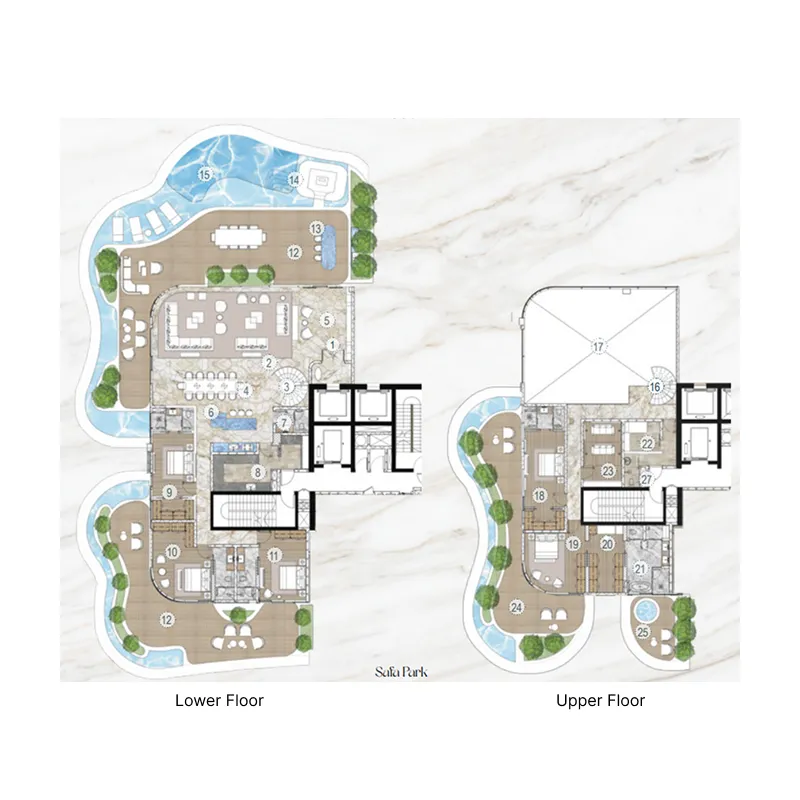 5 bedroom Penthouse floor plan at Casa Canal