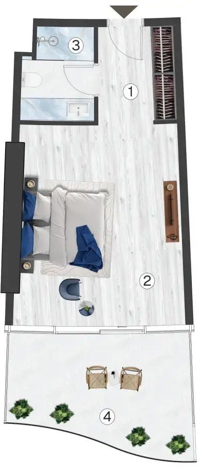 0 bedroom Apartments floor plan at Radisson Blu Hotel & Residences