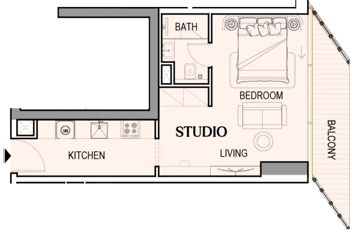 0 bedroom Apartments floor plan at Tresora by Wadan