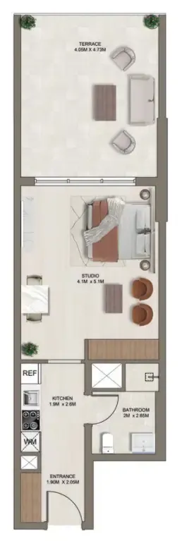 0 bedroom Apartments floor plan at Ghaff Land Residence