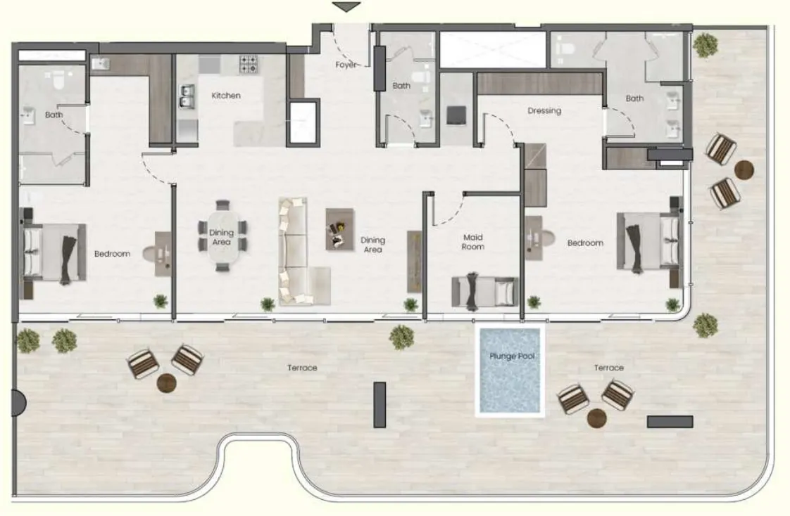 3.5 bedroom Penthouse floor plan at Saddlewood Park