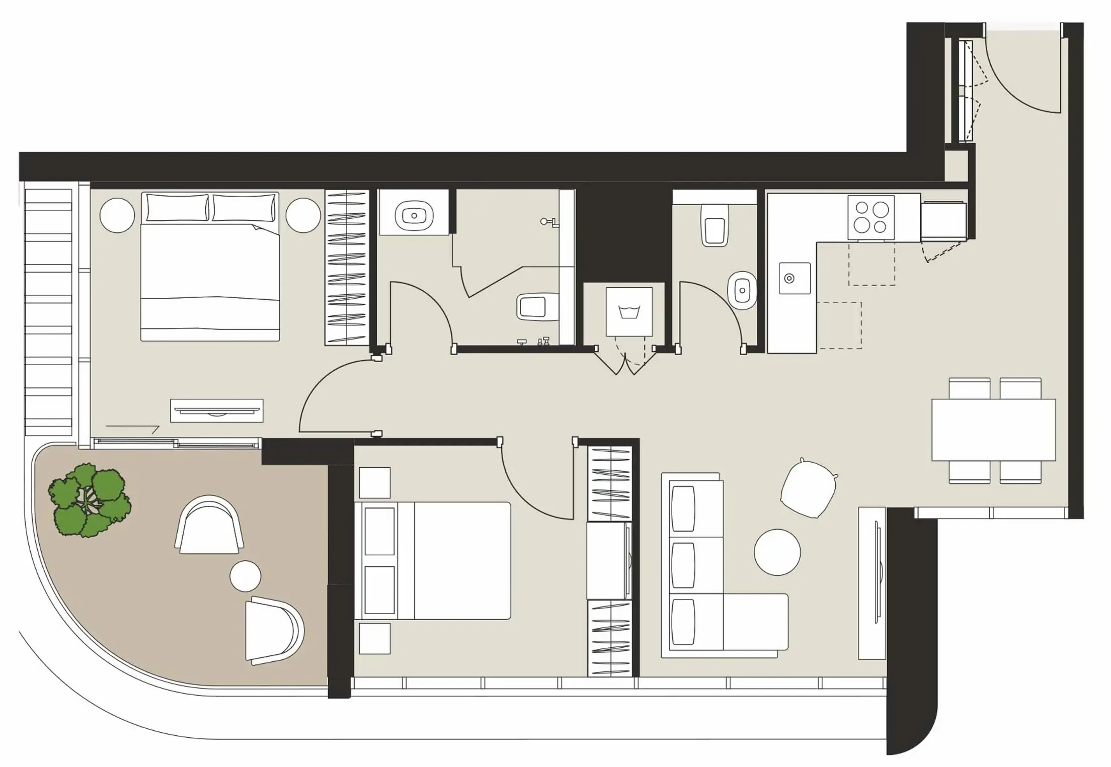 2 bedroom Apartments floor plan at Artistry Two Residences