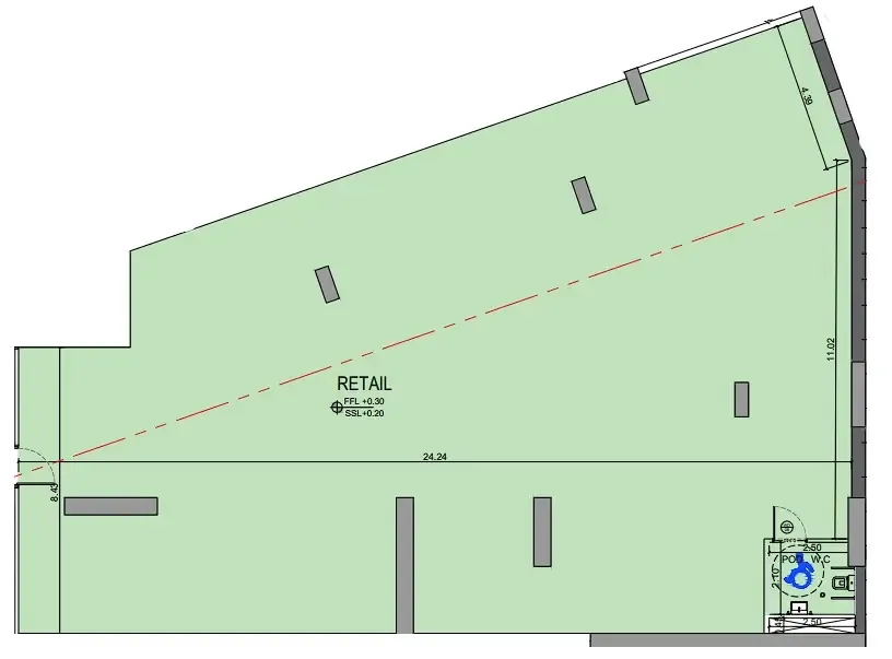  bedroom Retail floor plan at Binghatti Starlight