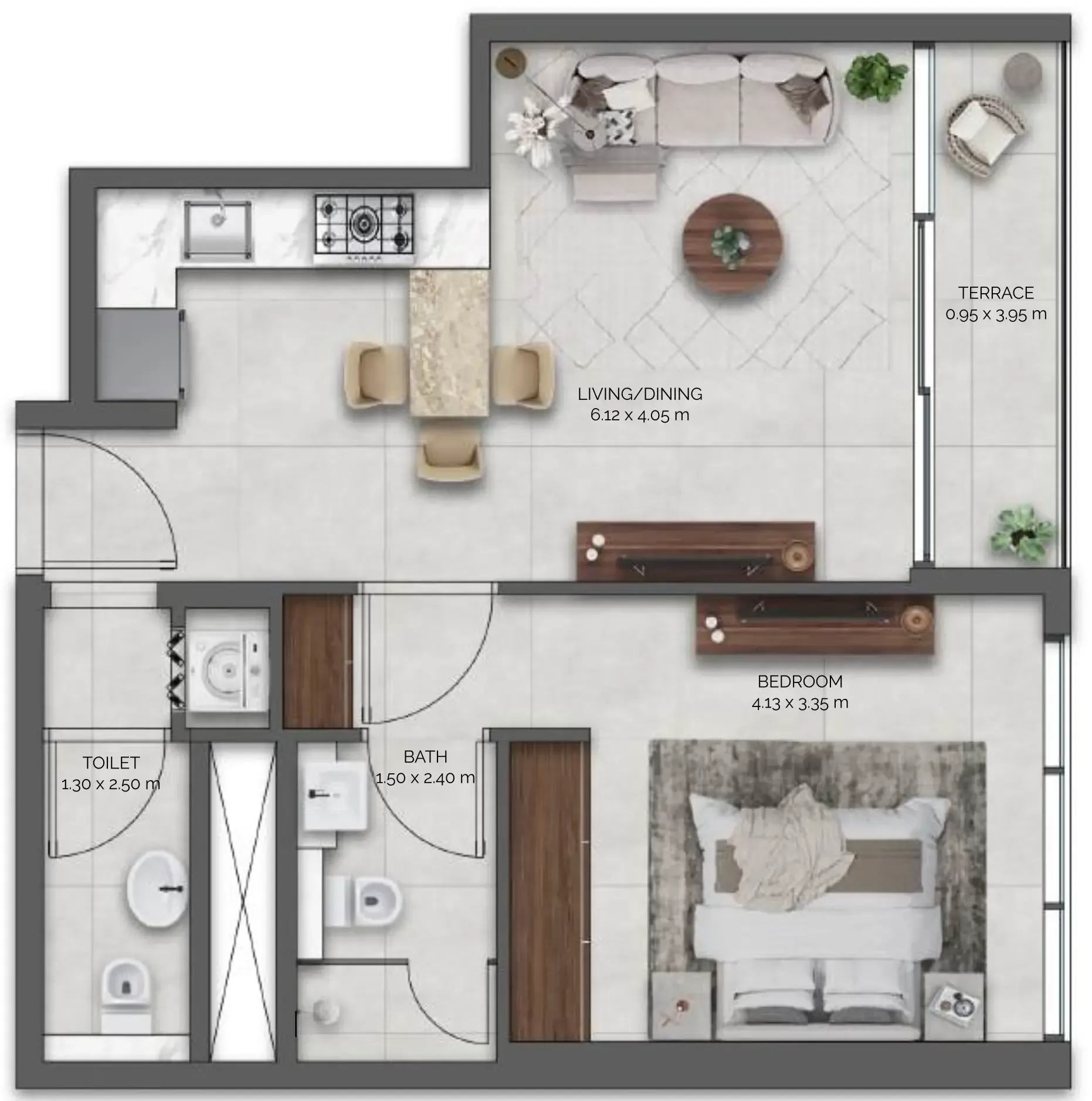 1 bedroom Apartments floor plan at Amazonia Residence