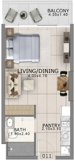 0 bedroom Apartments floor plan at Arlington Park 2