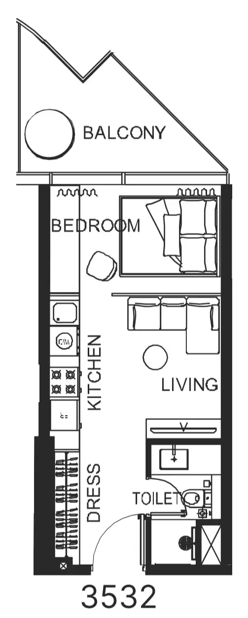 0 bedroom Apartments floor plan at The WOW Tower