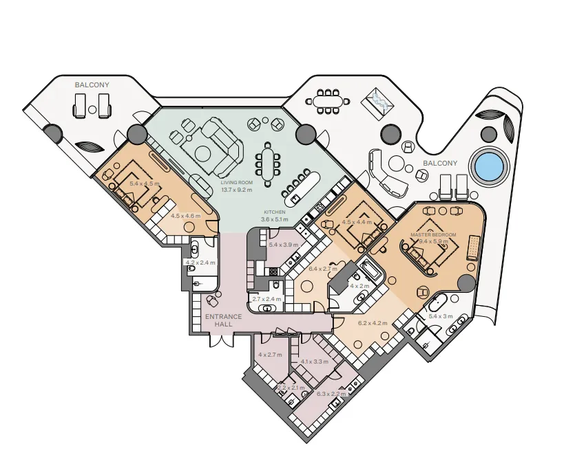 3 bedroom Apartments floor plan at Eywa Tree of Life