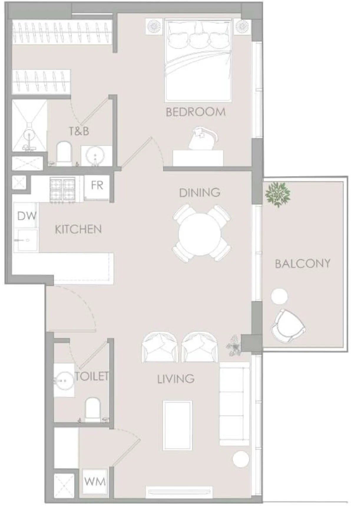 1 bedroom Apartments floor plan at IR1DIAN Park