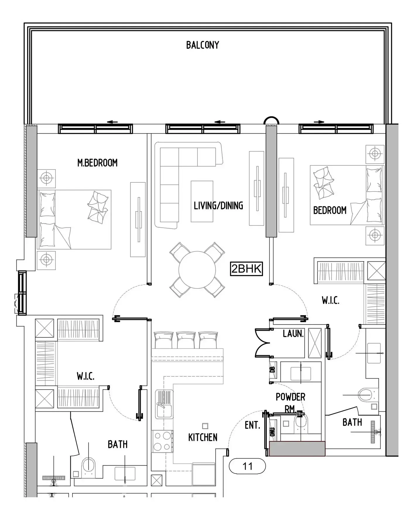 2 bedroom Apartments floor plan at Damac Lagoons Views Phase 3