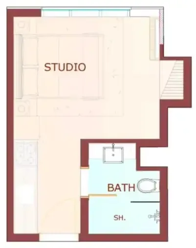 0 bedroom Apartments floor plan at Playa Viva