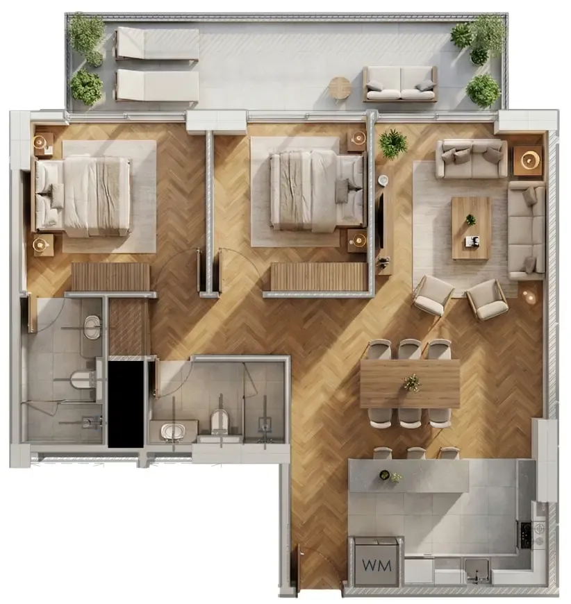 2 bedroom Apartments floor plan at Armas By Zenith