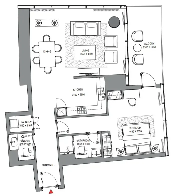 1 bedroom Apartments floor plan at Sobha Seahaven