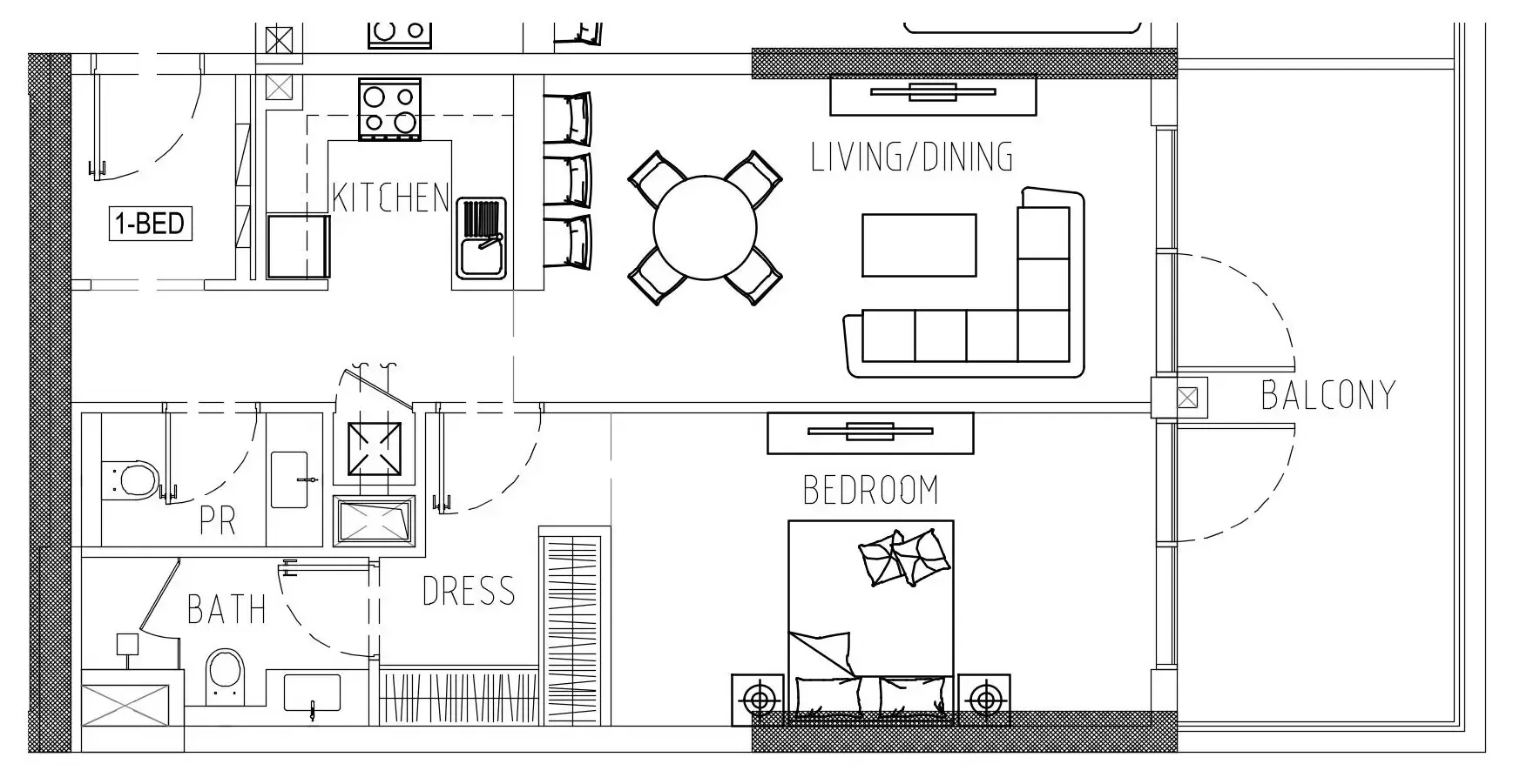 1 bedroom Apartments floor plan at Damac Riverside Views