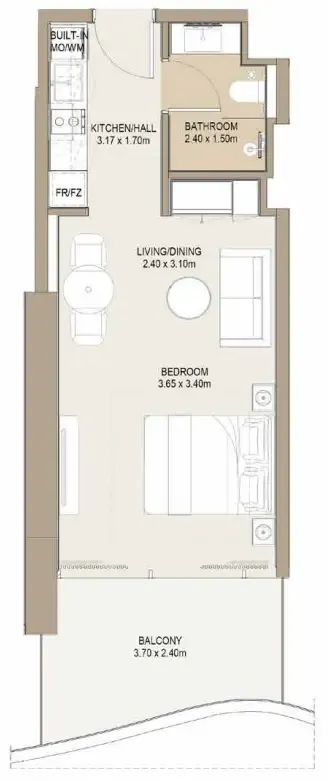 0 bedroom Apartments floor plan at Laguna Residence