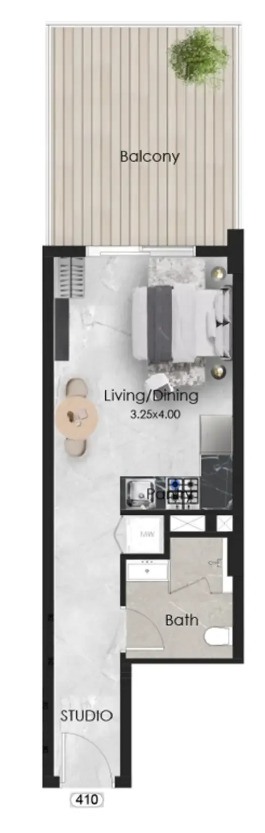 0 bedroom Apartments floor plan at Aristo