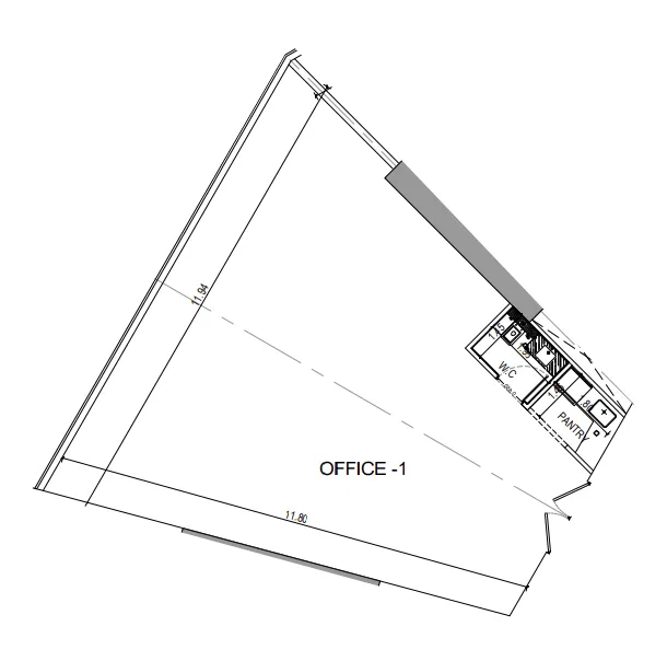  bedroom Office floor plan at Binghatti Circle