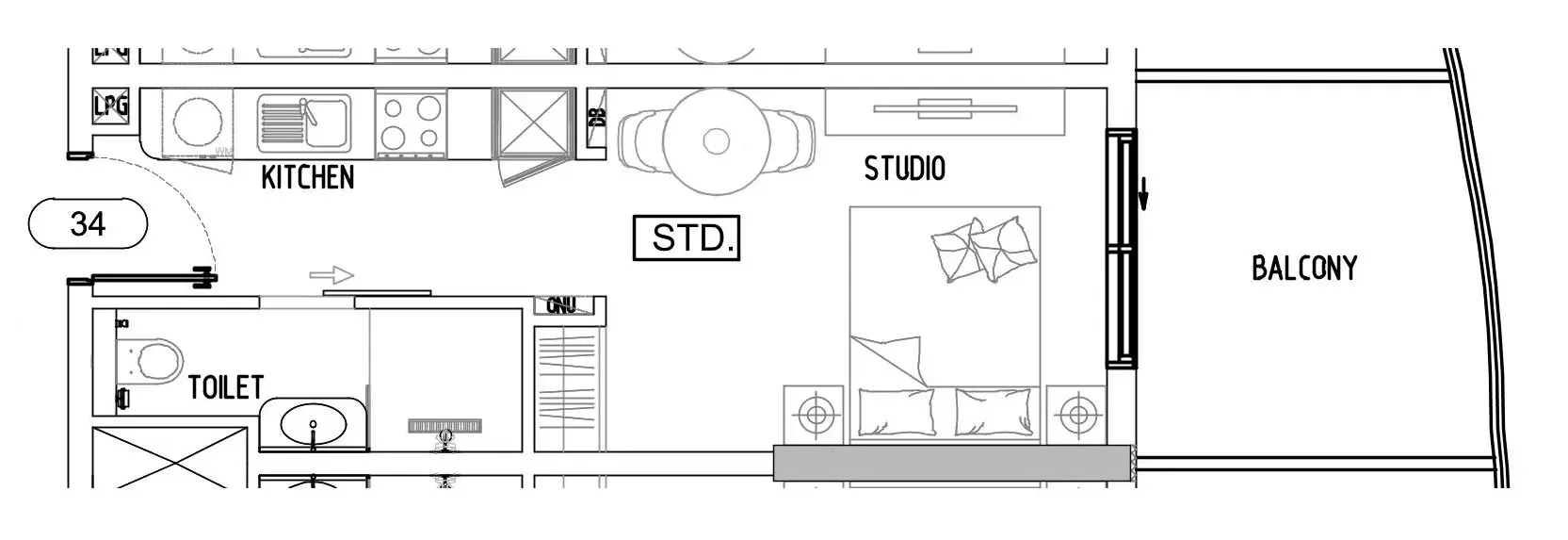0 bedroom Apartments floor plan at Damac Lagoons Views Phase 3
