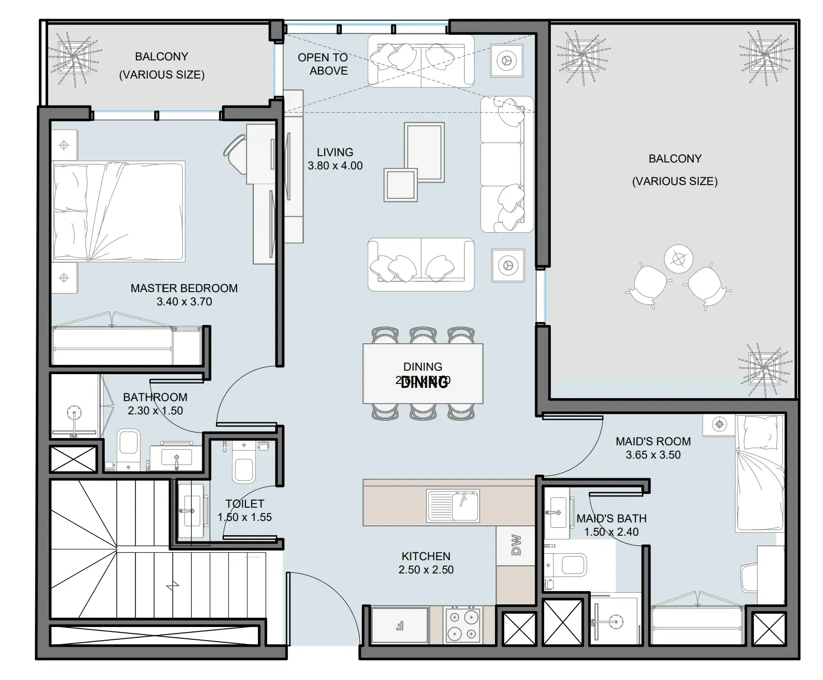 4 bedroom Penthouse floor plan at The District