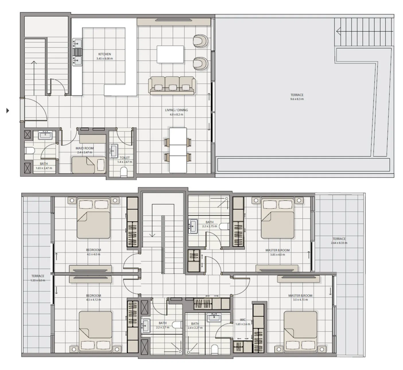 4 bedroom Townhouse floor plan at The Icon Tower